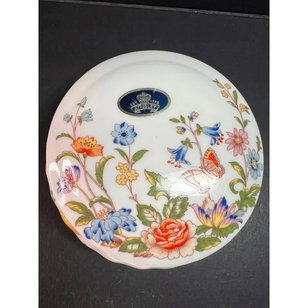 Aynsley Cottage Garden Trinket Box Fine Bone China Made in England